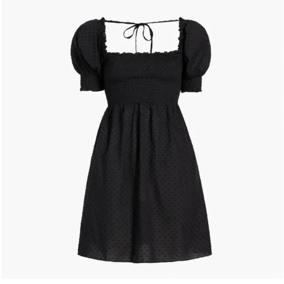 Hill House Home The Athena Nap Dress Black Swiss Dot XS - Picture 3 of 4